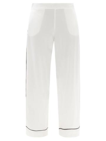 Ladies Lingerie Asceno - London Sandwashed-silk Pyjama Trousers - Womens - White