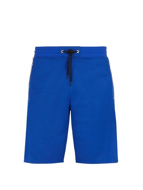 Matchesfashion.com Givenchy - Logo Jacquard Side Stripe Shorts - Mens - Blue
