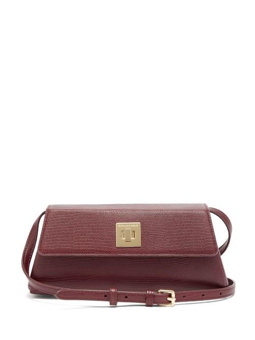 Matchesfashion.com Sparrows Weave - The Clutch Lizard Effect Leather Cross Body Bag - Womens - Burgundy