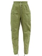 Matchesfashion.com Isabel Marant Toile - Lecia Tapered Cotton Canvas Utility Trousers - Womens - Khaki