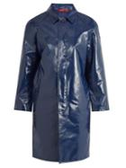 Matchesfashion.com Sies Marjan - Point Collar Coated Cotton Trench Coat - Mens - Navy