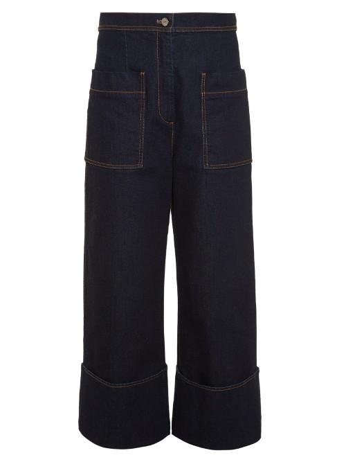 Fendi High-rise Wide-leg Cropped Jeans