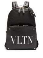 Matchesfashion.com Valentino - Vltn Leather Trimmed Backpack - Mens - Black