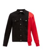 Matchesfashion.com Palm Angels - Contrast Panel Denim Jacket - Mens - Black Red
