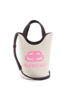 Balenciaga - Wave Xs Logo-print Organic-cotton Canvas Tote Bag - Womens - Pink White