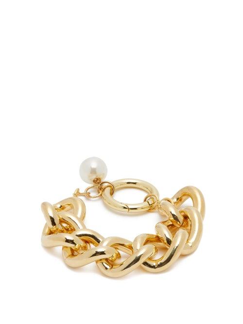 Matchesfashion.com Rosantica - Canasta Pearl-embellished Curb-chain Bracelet - Womens - Pearl