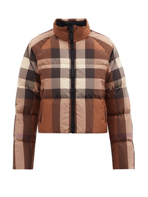 Burberry - Alsham Check Quilted-shell Down Jacket - Womens - Beige Multi