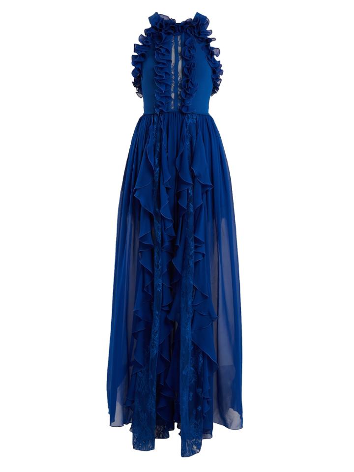 Elie Saab Halterneck Ruffle Gown