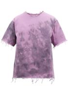 Matchesfashion.com Marques'almeida - Tie Dye Denim T Shirt - Mens - Purple