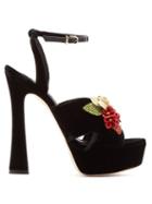 Matchesfashion.com Sophia Webster - Lilico Crystal Embellished Suede Platform Sandals - Womens - Black Multi