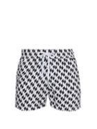 Matchesfashion.com Frescobol Carioca - Beijinhos Houndstooth Print Swim Shorts - Mens - Black White