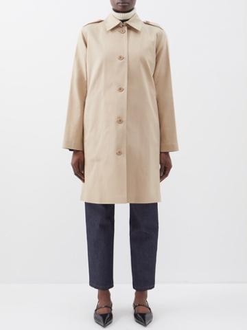 A.p.c. - Justine Cotton-canvas Trench Coat - Womens - Beige