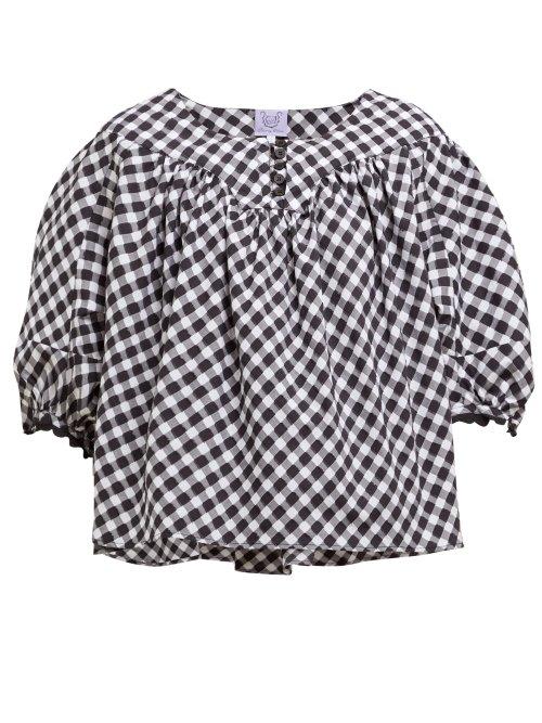 Matchesfashion.com Thierry Colson - Vichy Theda Gingham Cotton Blouse - Womens - Black Multi