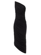 Norma Kamali - Diana One-shoulder Gathered Jersey Dress - Womens - Black