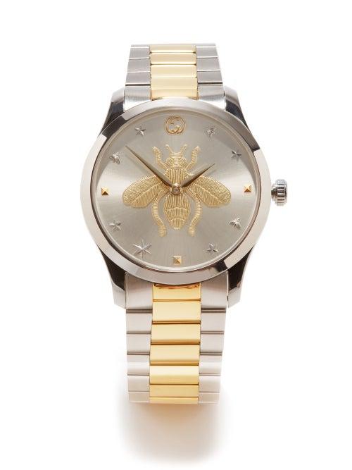 Gucci - G-timeless Stainless-steel & Gold Pvd Watch - Mens - Silver Multi