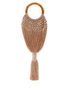 Cult Gaia Angelou Small Tassel-embellished Woven Clutch