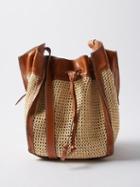 Isabel Marant - Buky Drawstring Raffia Bucket Bag - Womens - Beige Multi
