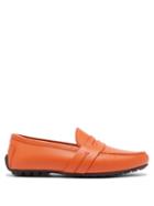 Mens Shoes Ralph Lauren Purple Label - Hayward Leather Penny Loafers - Mens - Orange