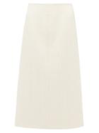 Matchesfashion.com Brock Collection - Pietrasole Wool Blend Midi Skirt - Womens - Cream