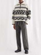 Isabel Marant - Marlo Wave-intarsia Fleece Sweater - Mens - Cream Multi