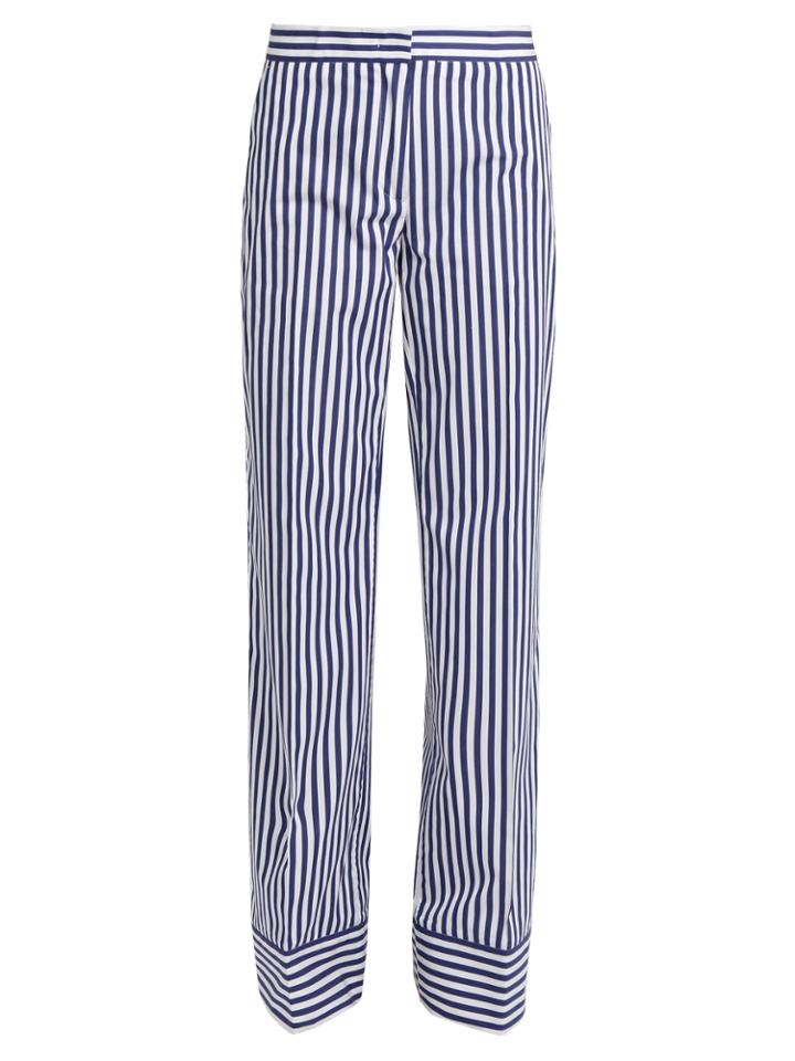 Msgm Striped Cotton Trousers