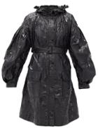 Matchesfashion.com 4 Moncler Simone Rocha - Raphaelis Floral-embossed Frilled Parka - Womens - Black