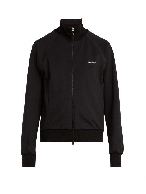 Matchesfashion.com Balenciaga - Zip Through Logo Print Track Jacket - Womens - Black