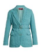 Matchesfashion.com Sies Marjan - Terry Crinkled Wool Blend Blazer - Womens - Blue