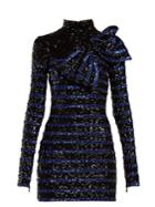 Balmain Sequinned Striped Mini Dress