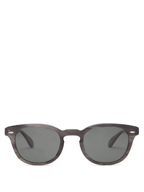 Matchesfashion.com Oliver Peoples - Sheldrake Round Acetate Sunglasses - Mens - Black