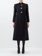 Gucci - Geometric-button Wool And Mohair Tailored Coat - Womens - Black