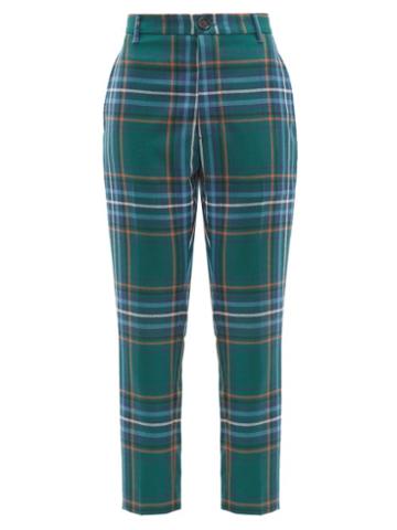 Matchesfashion.com Vivienne Westwood - James Bond Tartan Wool Straight Leg Trousers - Womens - Green Multi