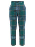 Matchesfashion.com Vivienne Westwood - James Bond Tartan Wool Straight Leg Trousers - Womens - Green Multi