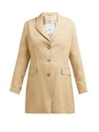 Matchesfashion.com Giuliva Heritage Collection - The Karen Pinstriped Single Breasted Linen Blazer - Womens - Beige
