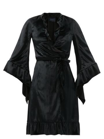Ladies Rtw Julie De Libran - Robe De Chambre Velevet Wrap Dress - Womens - Black