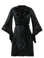 Ladies Rtw Julie De Libran - Robe De Chambre Velevet Wrap Dress - Womens - Black