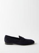 Brioni - Bologna Suede Penny Loafers - Mens - Midnight Blue