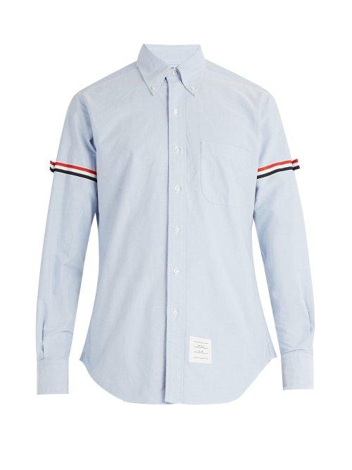Matchesfashion.com Thom Browne - Button Down Collar Cotton Shirt - Mens - Blue