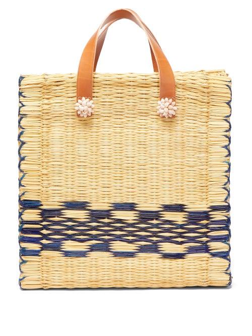 Matchesfashion.com Heimat Atlantica - Chacha Large Tote Basket Bag - Womens - Blue Multi