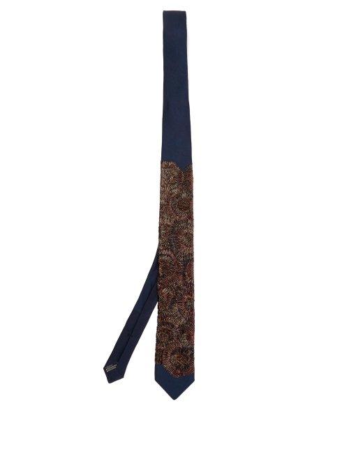 Matchesfashion.com Title Of Work - Oak Tree Silk Tie - Mens - Navy