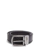 Matchesfashion.com Ermenegildo Zegna - Reversible Woven Leather Belt - Mens - Black
