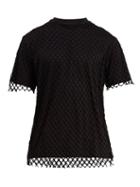 Matchesfashion.com Marques'almeida - Net Overlay Cotton Jersey T Shirt - Mens - Black