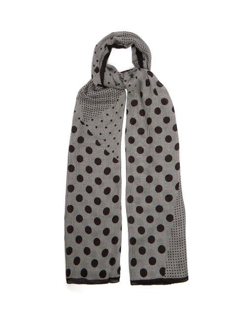 Matchesfashion.com Loewe - Polka Dot And Houndstooth Scarf - Womens - Grey