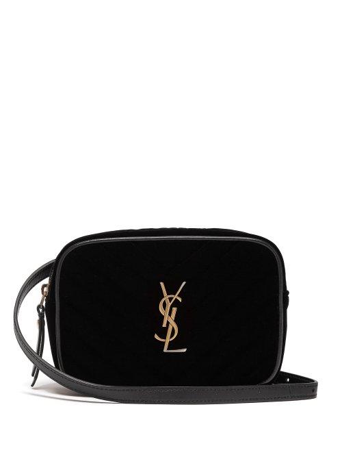 Matchesfashion.com Saint Laurent - Lou Quilted Velvet Belt Bag - Womens - Black