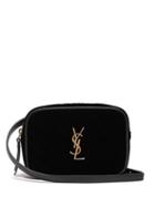 Matchesfashion.com Saint Laurent - Lou Quilted Velvet Belt Bag - Womens - Black