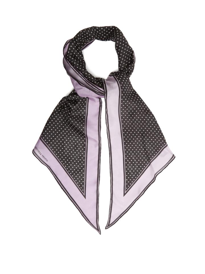 Bottega Veneta Polka-dot Print Silk Scarf