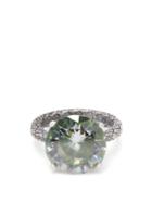 Matchesfashion.com Bottega Veneta - Cubic Zirconia And Silver Intrecciato Ring - Womens - Green