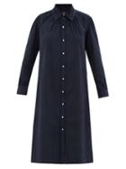 A.p.c. - Pintucked-sleeve Corduroy Shirt Dress - Womens - Navy