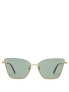 Matchesfashion.com Stella Mccartney - Cat Eye Metal Sunglasses - Womens - Gold Multi