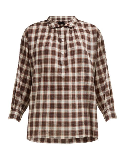 Matchesfashion.com Nili Lotan - Myra Checked Shirt - Womens - Brown Multi